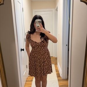 Aeropostale Floral Mini Dress - Brown and Pink